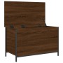 Banco almacenaje madera ingeniería marrón roble 80x42,5x50 cm