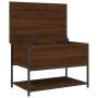 Banco almacenaje madera ingeniería marrón roble 70x42,5x47 cm