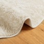 Alfombra pelo largo aspecto brillante ISTAN crema Ø 100 cm