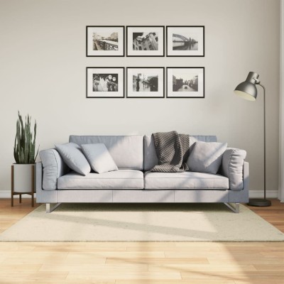 Alfombra de pelo corto suave lavable HUARTE crema 120x170 cm