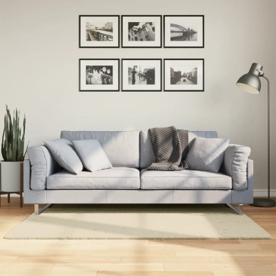 Alfombra de pelo corto suave lavable HUARTE crema 80x150 cm