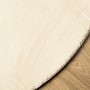 Alfombra de pelo corto suave lavable HUARTE crema Ø 80 cm