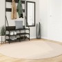 Alfombra de pelo corto suave lavable HUARTE beige Ø 200 cm