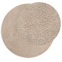Alfombra de pelo corto suave lavable HUARTE arena Ø 80 cm