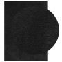 Alfombra de pelo corto suave lavable HUARTE negro 160x230 cm