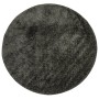 Alfombra pelo largo aspecto brillante ISTAN antracita Ø 80 cm