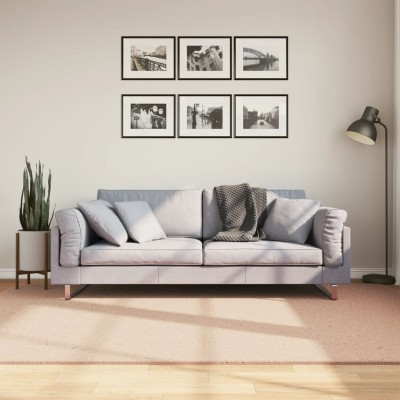 Alfombra de pelo corto suave lavable HUARTE rosado 160x230 cm
