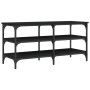 Banco zapatero madera de ingeniería negro 100x38,5x49 cm