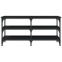 Banco zapatero madera de ingeniería negro 100x38,5x49 cm