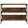 Mesa consola madera de ingeniería roble ahumado 100x32x75 cm