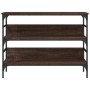 Mesa consola madera de ingeniería marrón roble 100x32x75 cm