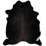 Alfombra de piel de vaca auténtica negra 180x220 cm