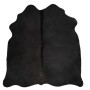 Alfombra de piel de vaca auténtica negra 180x220 cm