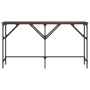 Mesa consola madera de ingeniería roble marrón 140x29x75 cm