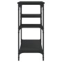 Mesa consola con estantes negro 100x35x75 cm