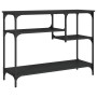 Mesa consola con estantes negro 100x35x75 cm