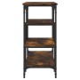 Mesa consola con estantes roble ahumado 100x35x75 cm