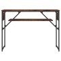 Mesa consola estante madera ingeniería roble humo 105x30x75 cm