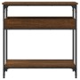 Mesa consola estante madera ingeniería marrón roble 75x29x75 cm