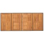 Mesa de jardín superficie de madera ratán PE negro 190x80x74 cm