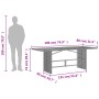 Mesa de jardín superficie de madera ratán PE negro 190x80x74 cm