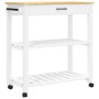 Carrito de cocina MONZA madera maciza de pino 84x40x90 cm