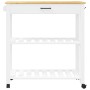 Carrito de cocina MONZA madera maciza de pino 84x40x90 cm