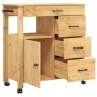 Carrito de cocina MONZA madera maciza de pino 84x40x90 cm