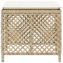 Taburetes de jardín con cojines 4 uds ratán PE beige 41x41x36cm