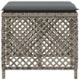 Taburetes de jardín con cojines 4 uds ratán PE gris 41x41x36 cm