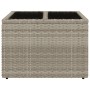 Mesa jardín superficie vidrio ratán PE gris claro 55x55x37 cm