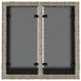 Mesa jardín superficie vidrio ratán PE gris claro 55x55x37 cm