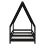 Estructura de cama para niños madera de pino negro 80x160 cm