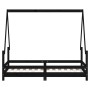 Estructura de cama para niños madera de pino negro 80x160 cm