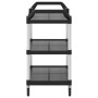 Carrito de 3 niveles aluminio negro 99x50x96 cm