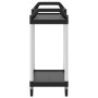 Carrito de 2 niveles aluminio negro 81x41x92 cm