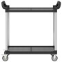 Carrito de 2 niveles aluminio negro 99x50x97 cm
