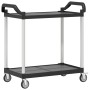 Carrito de 2 niveles aluminio negro 99x50x97 cm