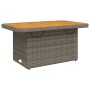 Mesa de jardín ratán sintético y madera acacia gris 90x55x71 cm