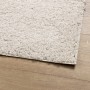 Alfombra peluda de pelo largo moderna PAMPLONA crema 100x200 cm