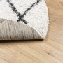 Alfombra de pelo largo moderna PAMPLONA crema y negro Ø 80 cm