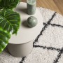 Alfombra de pelo largo moderna PAMPLONA crema y negro Ø 80 cm