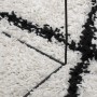 Alfombra de pelo largo moderna PAMPLONA crema y negro Ø 80 cm
