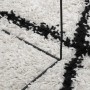 Alfombra de pelo largo moderna PAMPLONA crema y negro Ø 240 cm