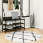 Alfombra de pelo largo moderna PAMPLONA crema y negro Ø 120 cm