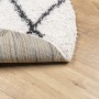Alfombra de pelo largo moderna PAMPLONA crema y negro Ø 120 cm