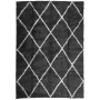 Alfombra de pelo largo moderna PAMPLONA negro y crema 120x170cm