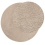 Alfombra de pelo corto suave lavable HUARTE arena Ø 120 cm