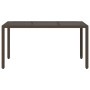 Mesa de jardín superficie de vidrio ratán PE marrón 150x90x75cm