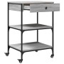Carrito de cocina madera ingeniería gris Sonoma 60x48x89,5 cm